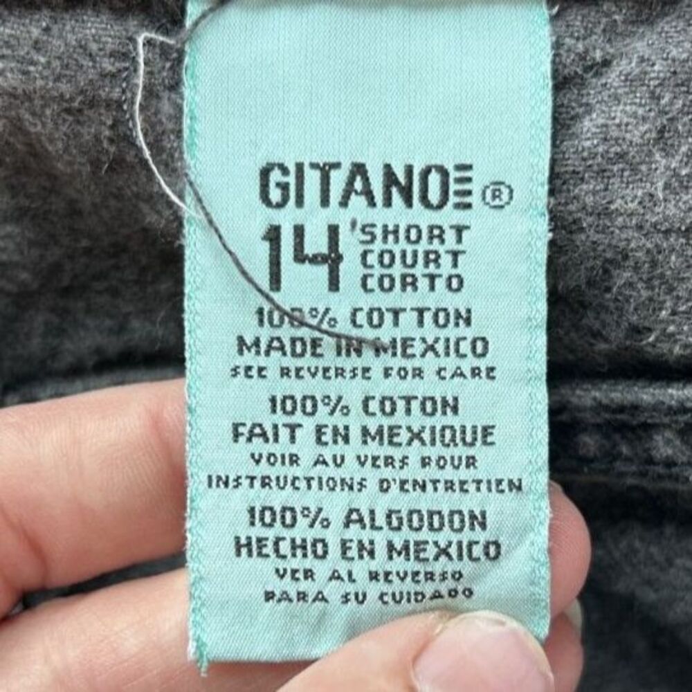 Vtg Gitano Womens Black Straight Leg Jeans Sz 14 Short Cotton Denim Faded 90s - Picture 7 of 8